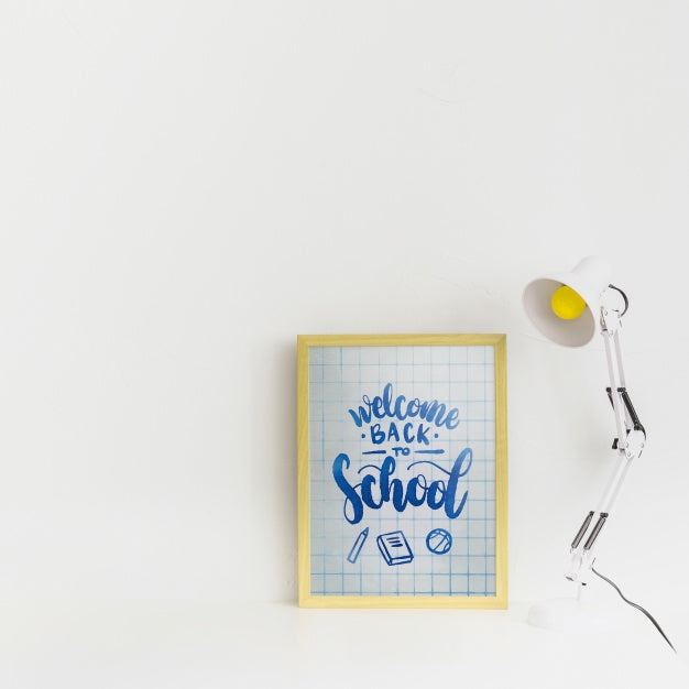 Free Frame Mockup With Back To School Concept Psd