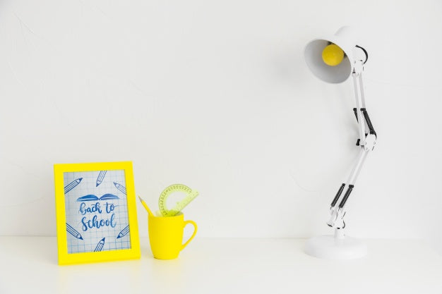 Free Frame Mockup With Back To School Concept Psd