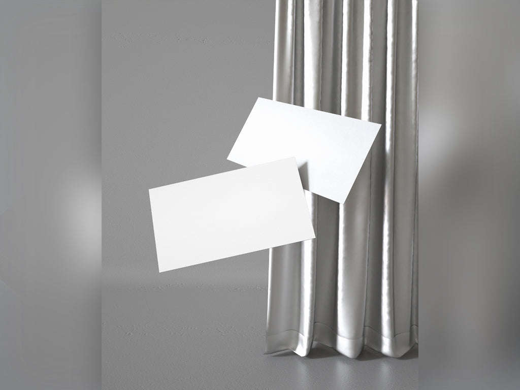 Free Two flying Business Cards Mockup PSD