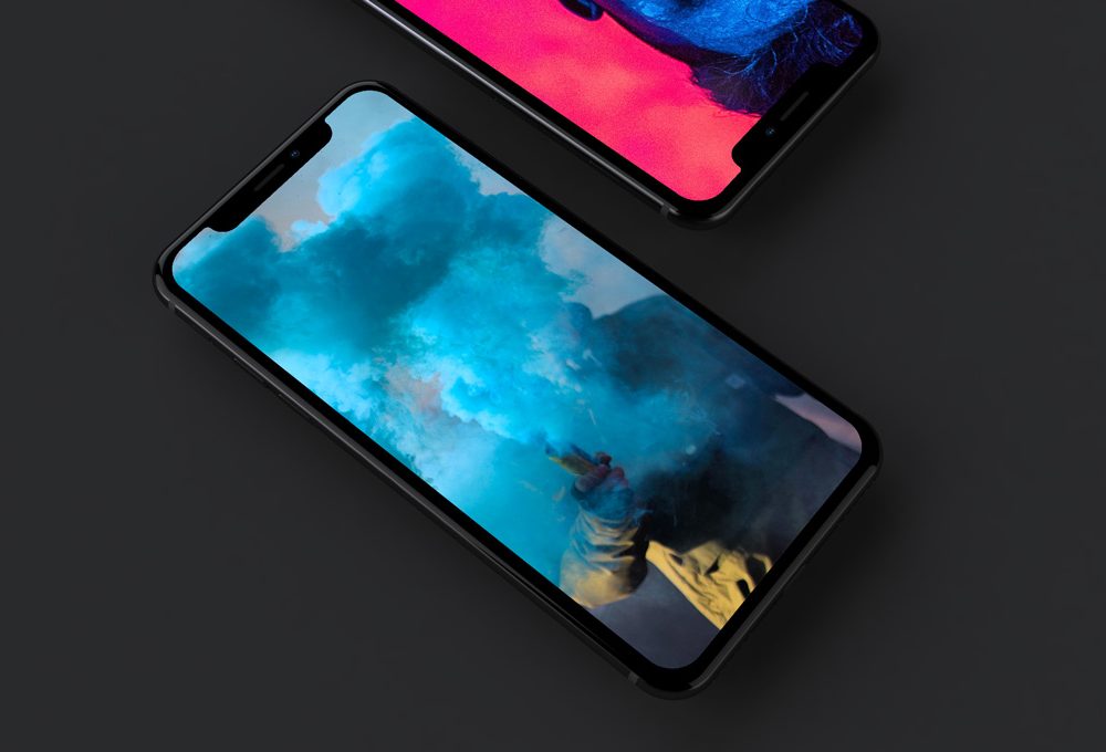 Free iPhone X Mockup or Dark