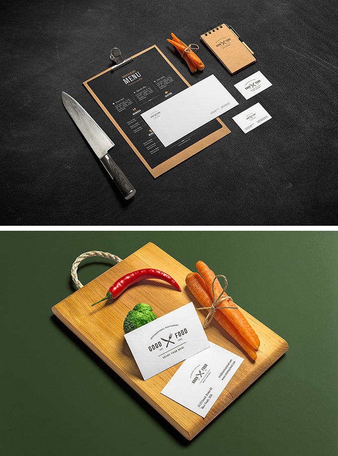 Free 2 Restaurant and Bar Menu Design Mockups