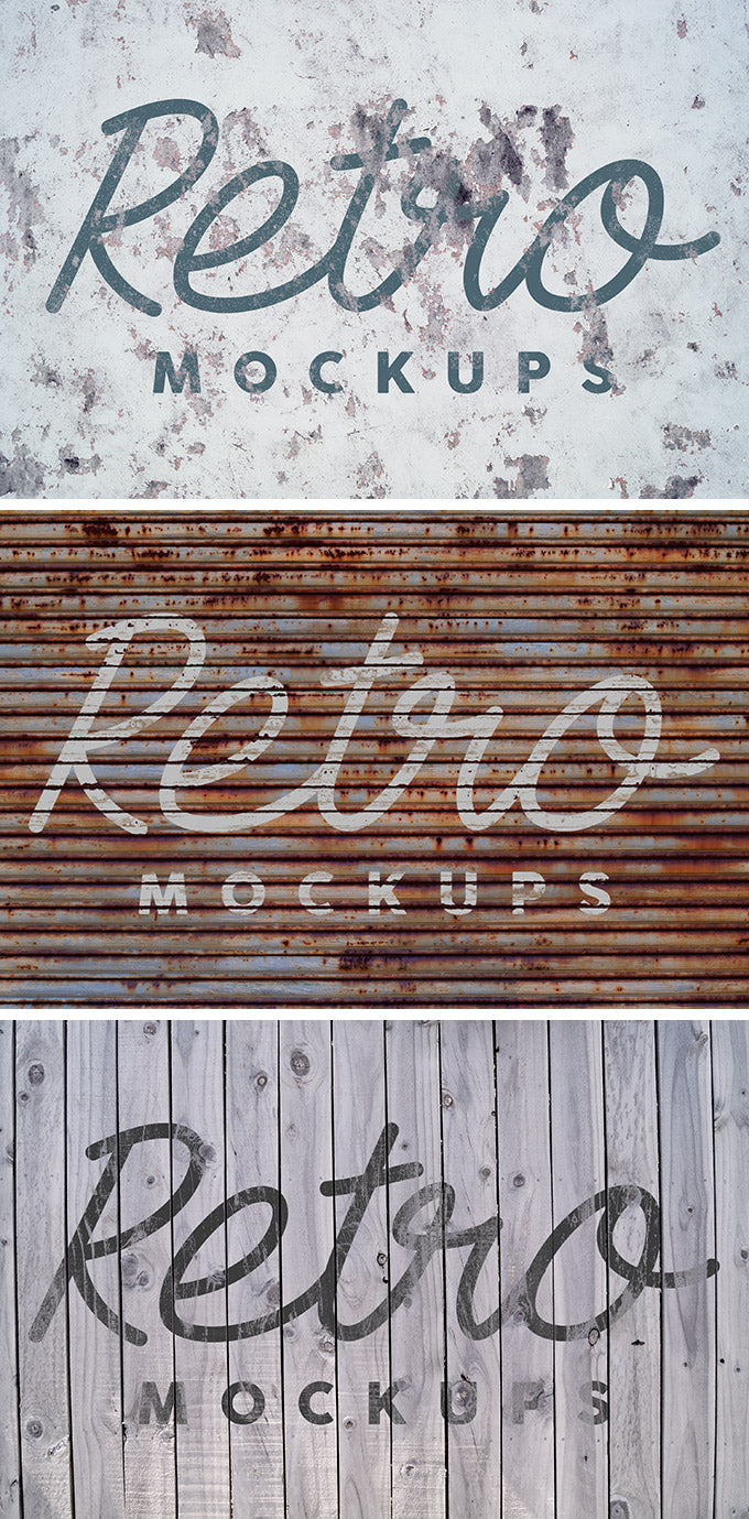 Free Grunge Wall Retro Text and Logo Mockups