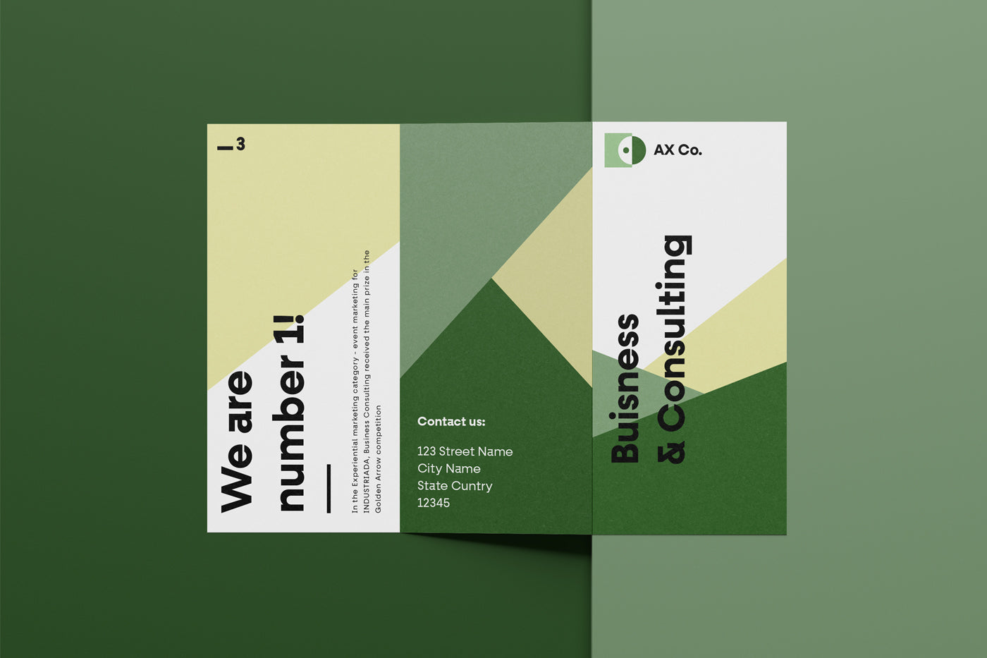 Free Front Trifold Brochure Mockup