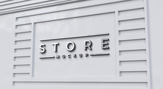 Free Front View Of Business Mockup Sign Design Psd