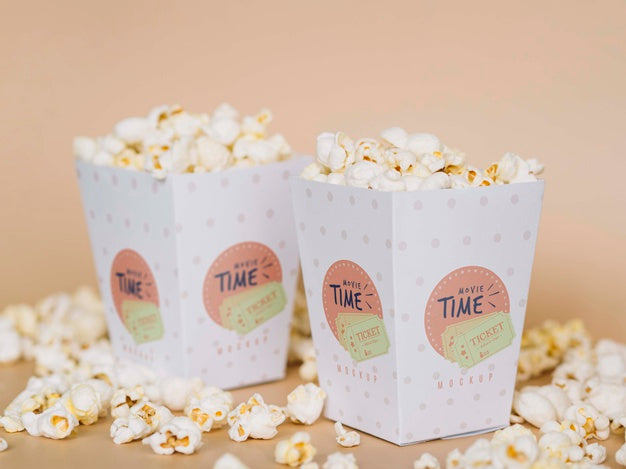 Free Front View Of Cinema Popcorn Psd