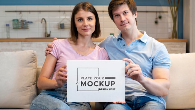 Free Front View Of Family Concept Mock-Up Psd