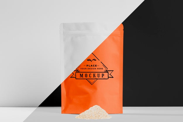 Free Front View Orange Bag Of Powder Psd