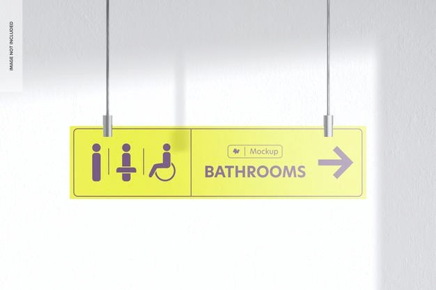 Free Frosted Acrylic Hanging Sign Mockup, Front View Psd