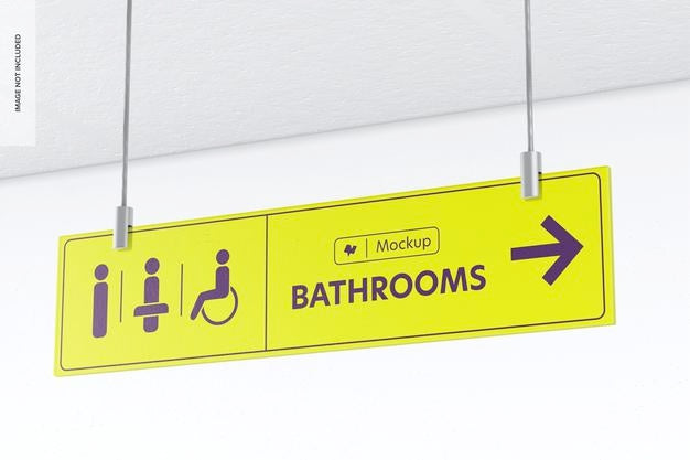 Free Frosted Acrylic Hanging Sign Mockup, Right View Psd