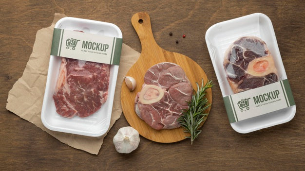 Free Frozen Food Assortment With Mock-Up Packaging Psd