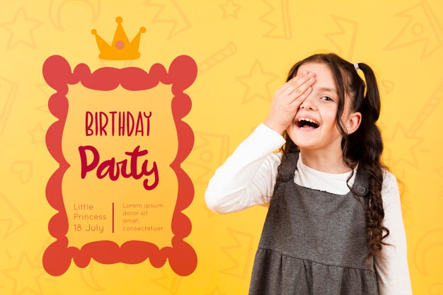 Free Funny Girl Posing While Covering One Eye Psd