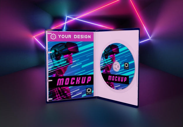 Free Gaming Abstract Packaging And Cd Mockup Psd