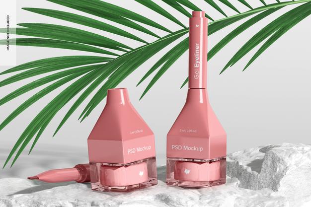 Free Gel Eyeliners Mockup Psd