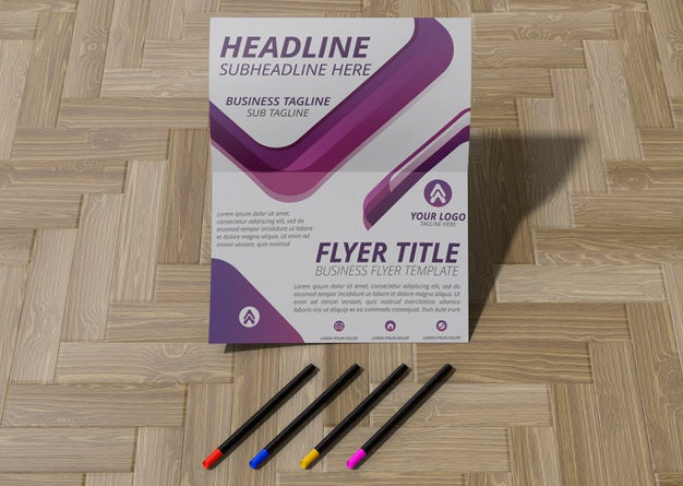 Free Geometric Mock-Up Flyer Design Template Psd