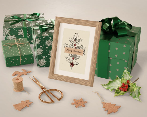 Free Gifts Collection Around Painting For Christmas Psd