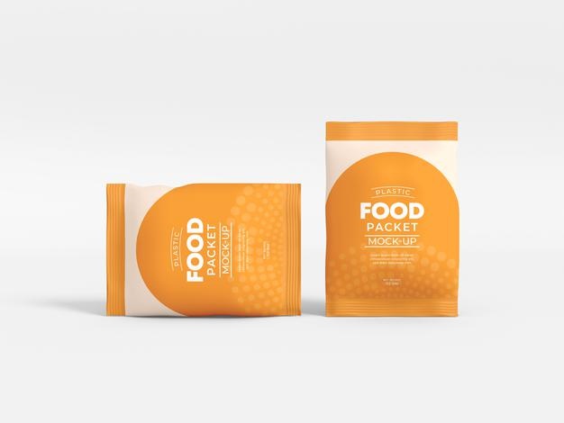 Free Glossy Foil Food Packet Mockup Psd