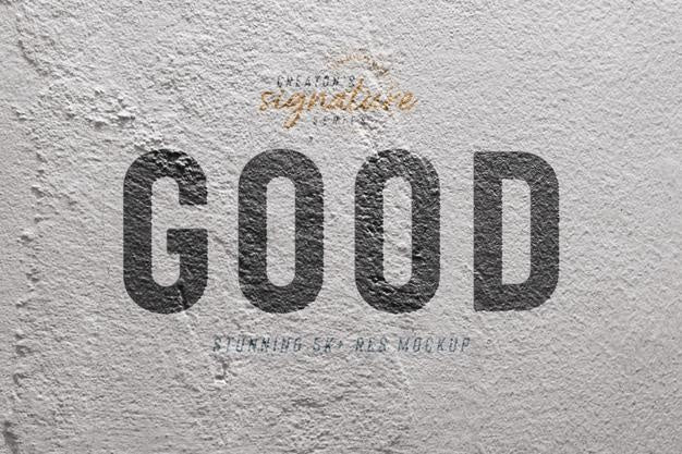 Free Golden Logo Mockup On Grunge Concrete Wall Branding Sign Logo Mockup Front View Psd