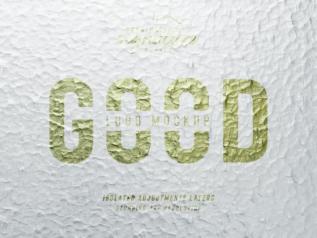 Free Golden Logo Mockup On Grunge Concrete Wall Branding Sign Logo Mockup Front View Psd