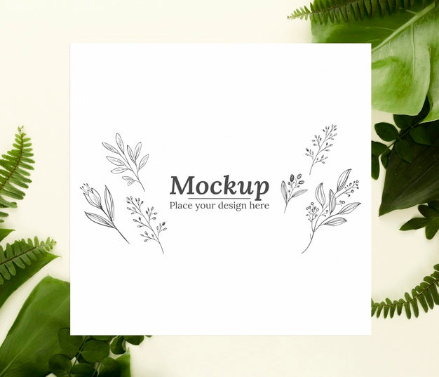Free Green Leaves Assortment With Mock-Up Psd