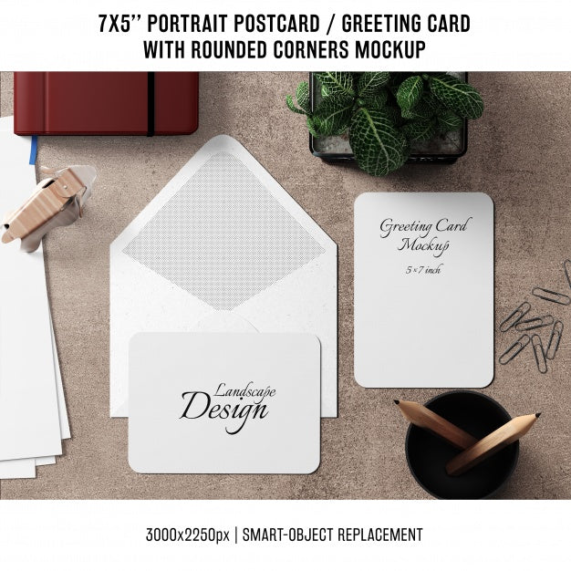 Free Greeting Card Mock Up Psd
