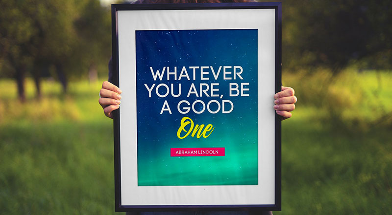 Free Hand Holding Poster Frame Mockup Psd