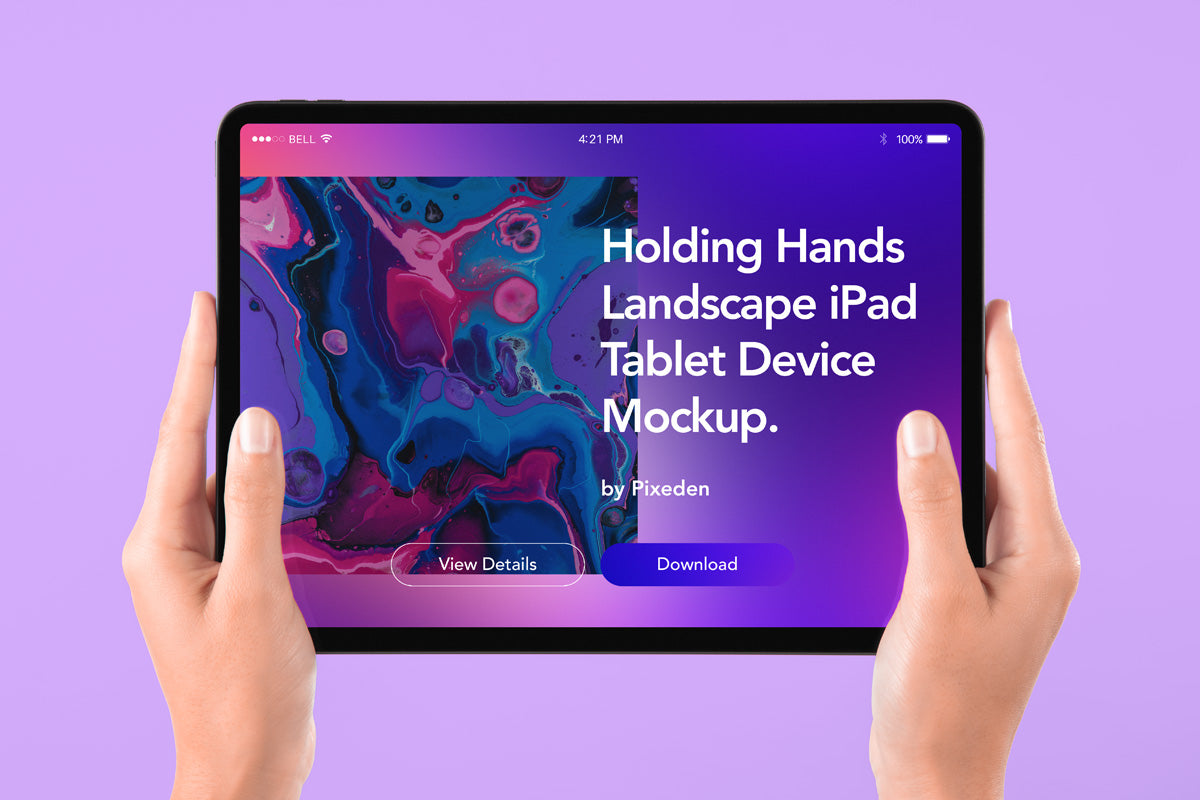 Free Hand Holding Tablet Ipad Psd Mockup