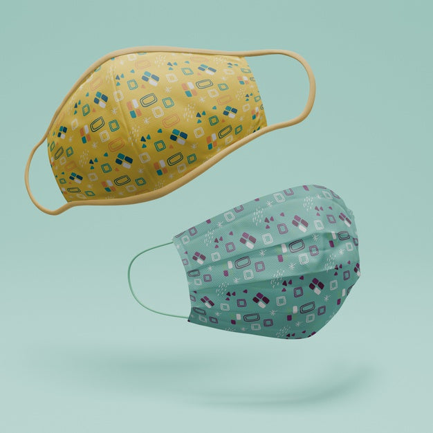 Free Handmade Face Masks With Mock-Up Concept Psd