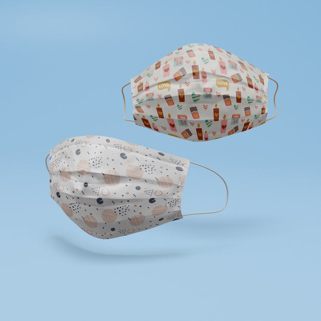 Free Handmade Face Masks With Mock-Up Concept Psd