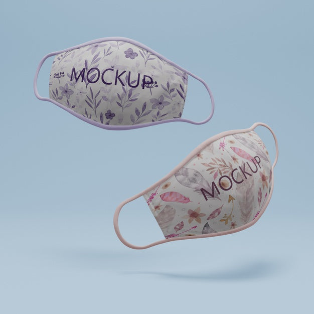Free Handmade Face Masks With Mock-Up Concept Psd