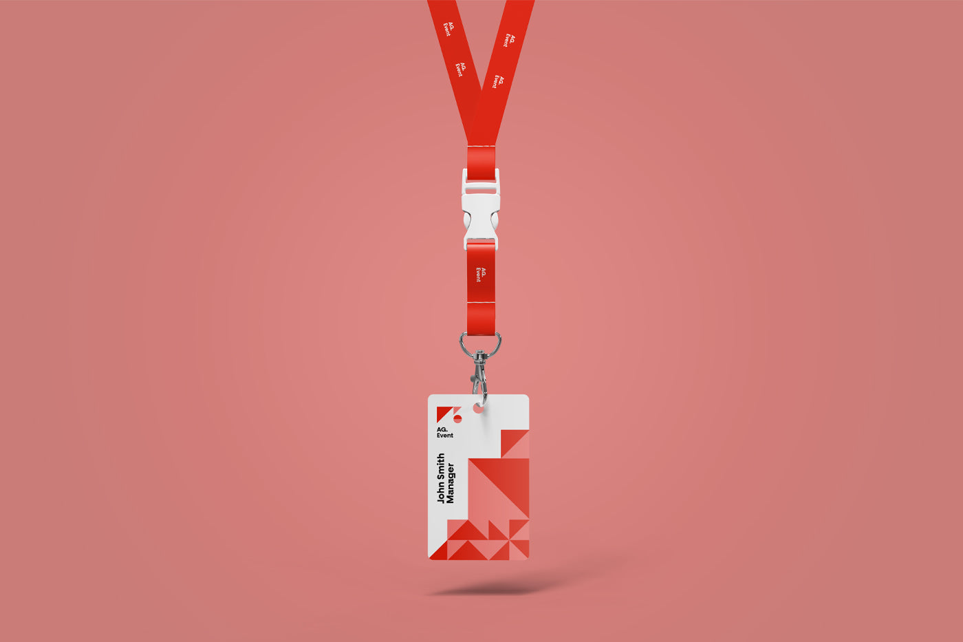 Free Hanging Id Card Mockup