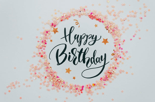 Free Happy Birthday To You Pink Circular Frame Of Confetti Psd