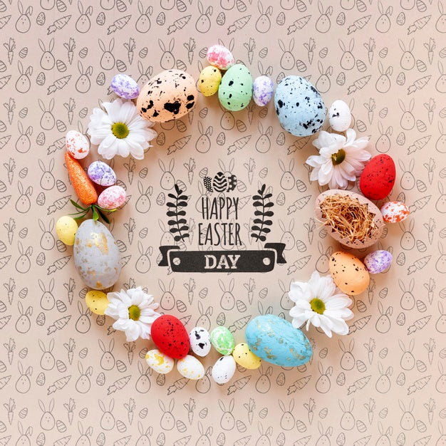 Free Happy Easter Concept Mock-Up Psd