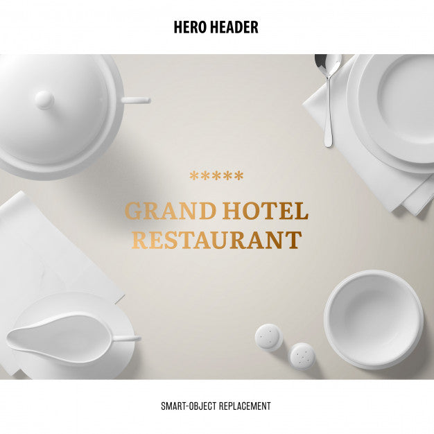 Free Header Restaurant Mockup. Psd