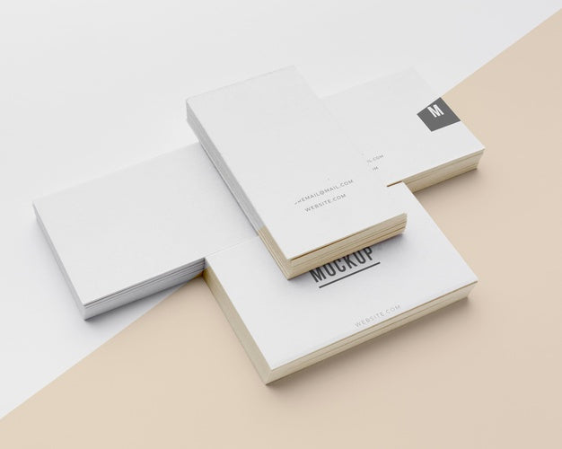 Free High Angle Assortment Of Mock-Up Business Card Psd