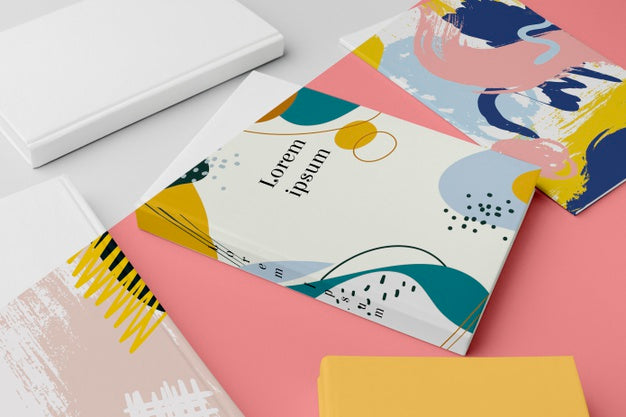Free High Angle Books Arrangement Psd