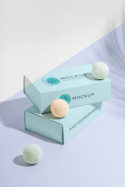 Free High Angle Boxes And Bath Bombs Psd