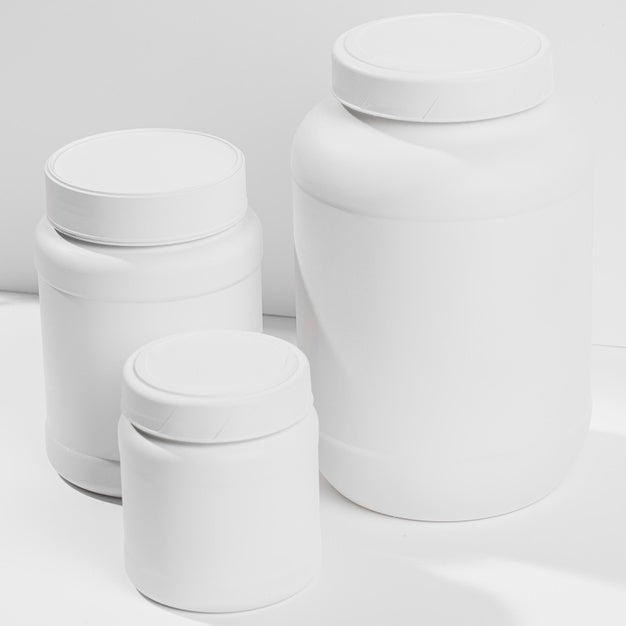 Free High View Plastic Bottles Of Protein Powder Psd