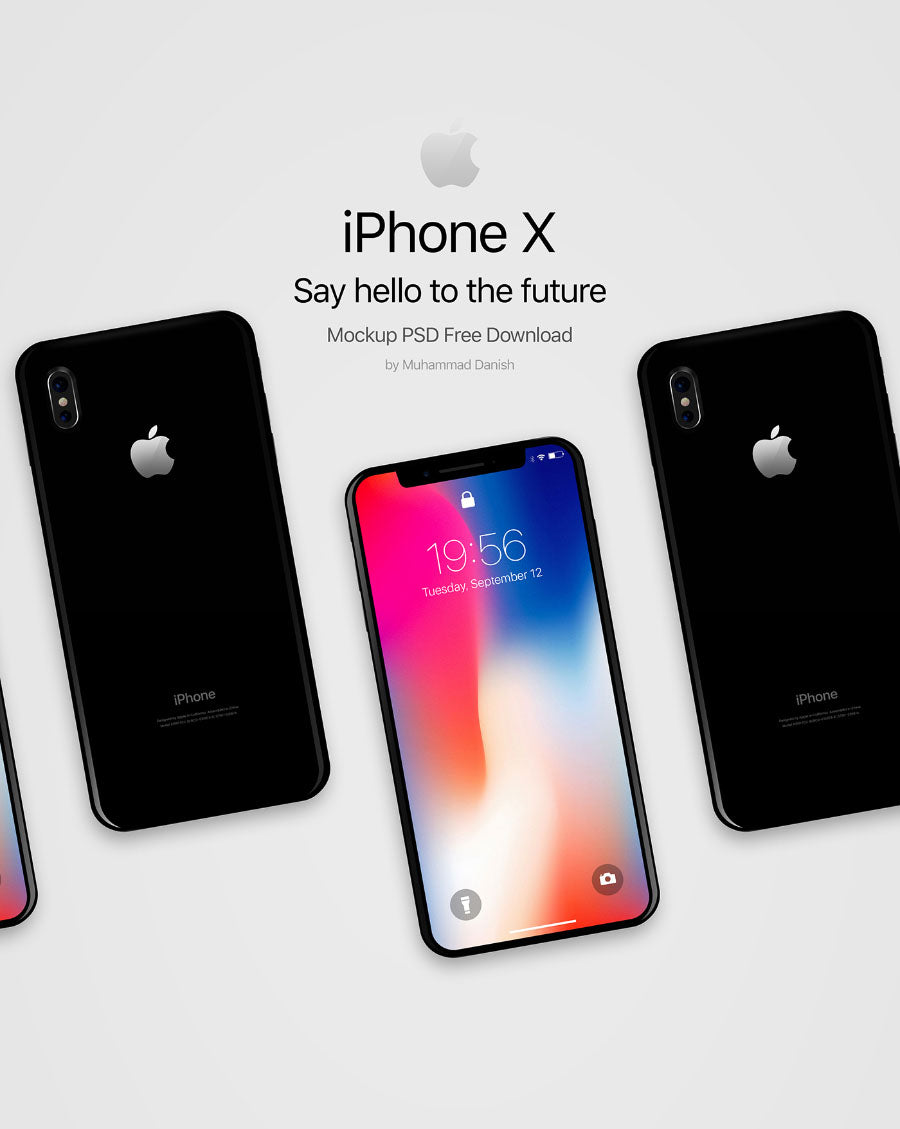 Free Perfect iPhone X Black PSD Mockup