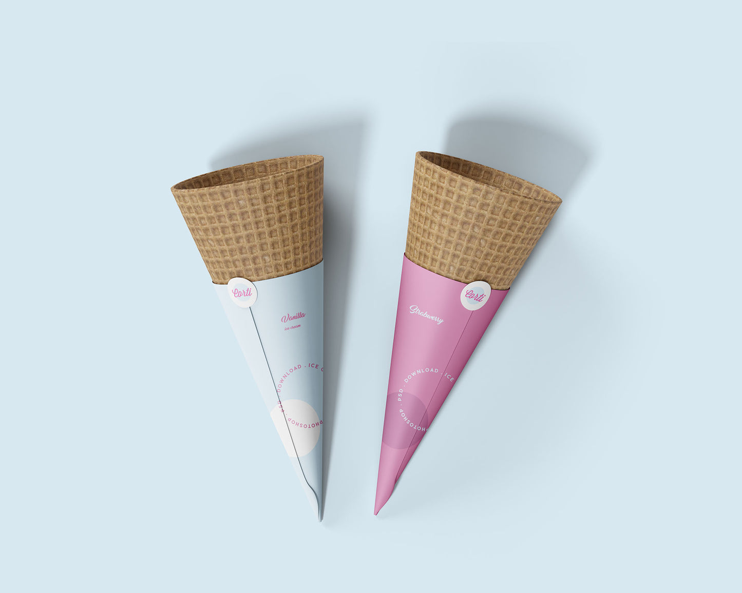 Free Ice Cream Cone Mockup