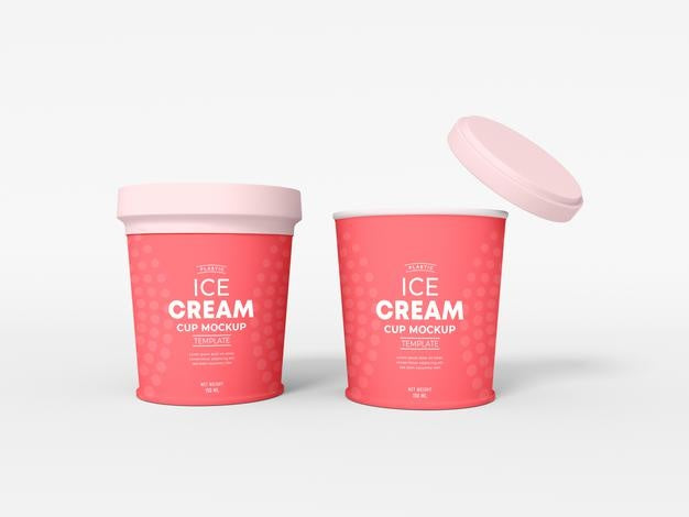 Free Ice Cream Tub Mockup (PSD)
