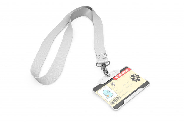 Free Id Card Mockup On Necklace Psd