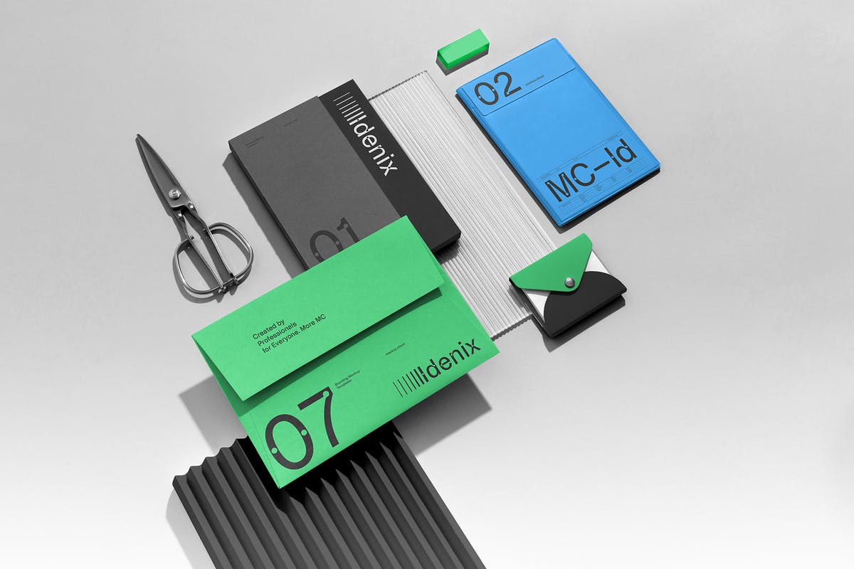 Free Idenix Stationery Branding Mockup