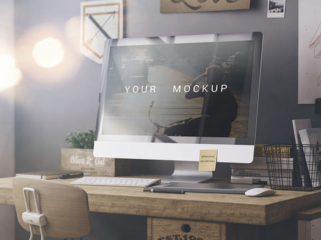 Free Imac Photorealistic Mockup