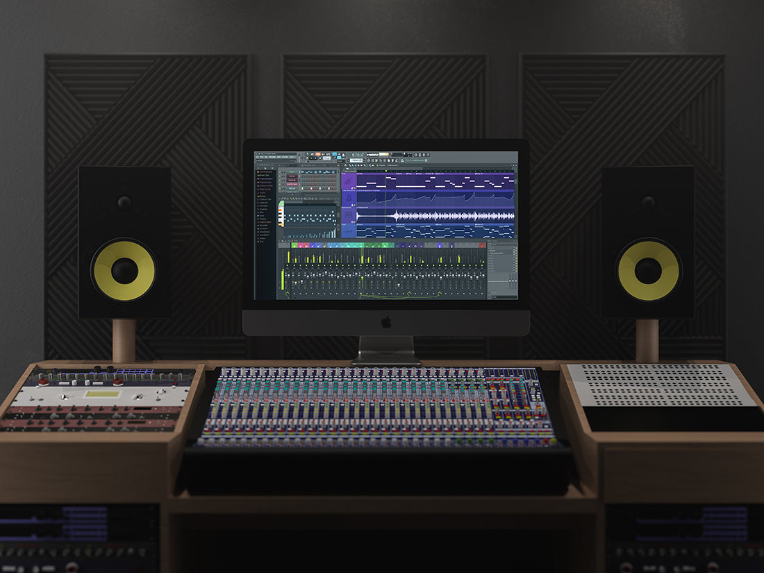 Free Imac Pro In Music Studio Mockup