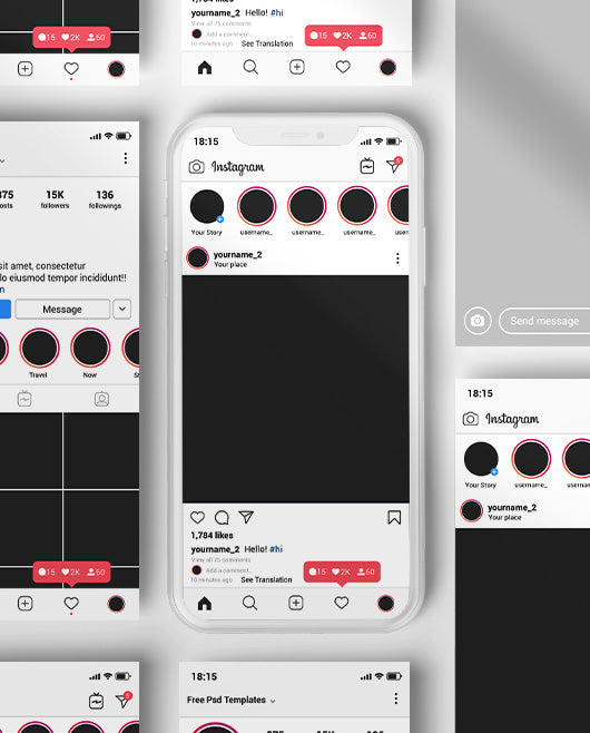Free Instagram – 4 Psd Mockups