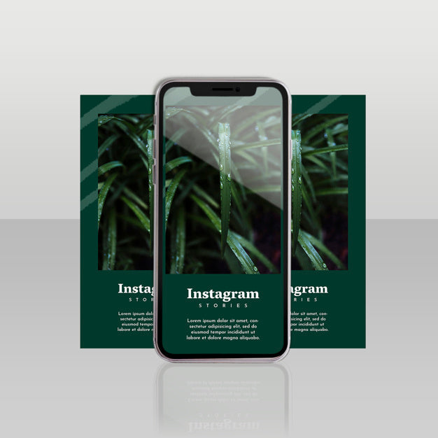 Free Instagram Post Template With Smartphone And Floral Concept Psd