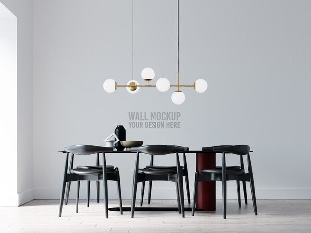 Free Interior Dining Room Wallpaper Mockup Psd – CreativeBooster