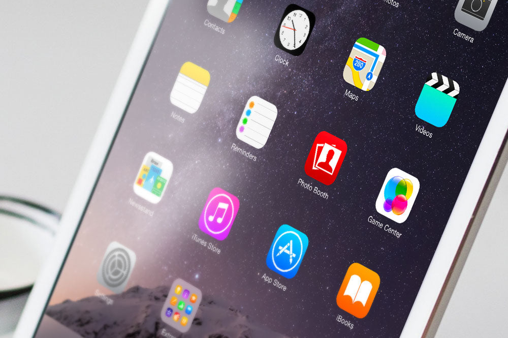 Free Ultra-Clean StandingWhite iPad Mockup in Office