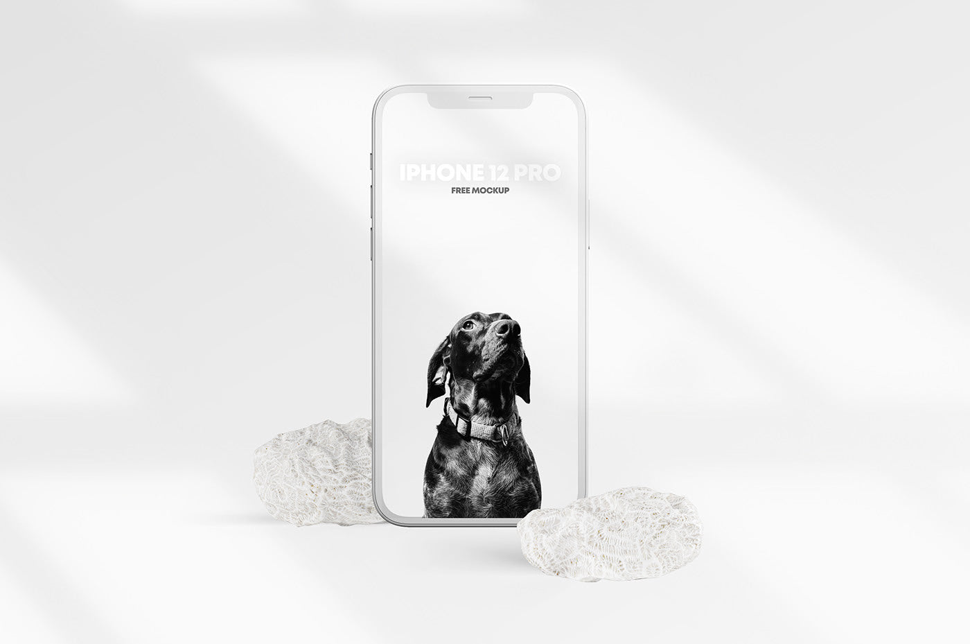 Free Iphone 12 Pro Clay Scene Mockup