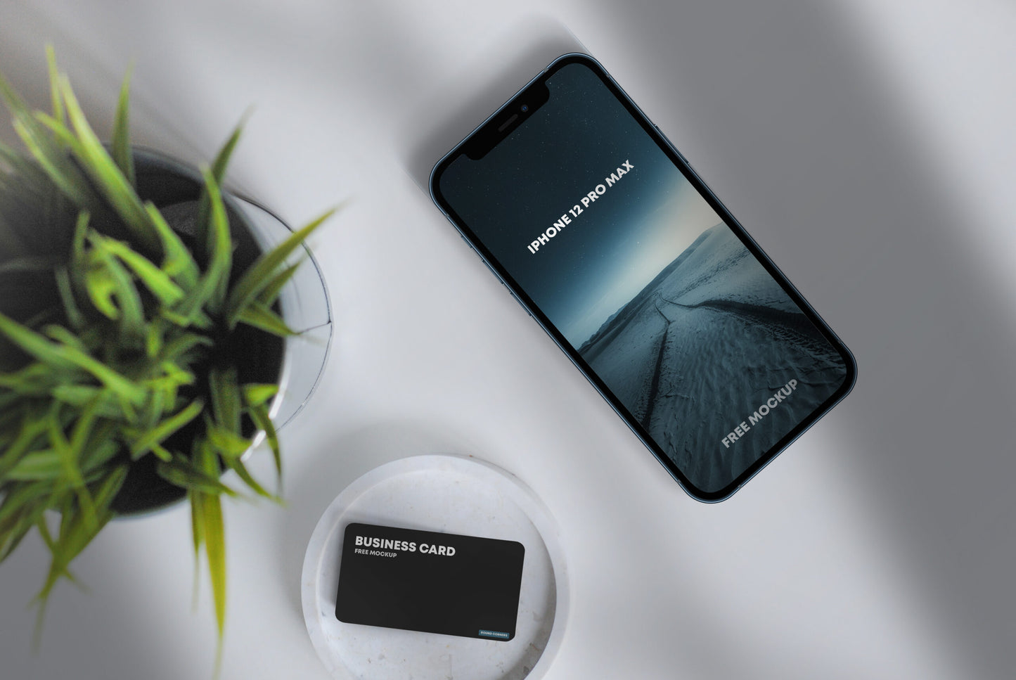 Free Iphone 12 Pro Max & Business Card Mockup